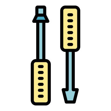 Tornavida simgesi ana hatları vektörü. Ev tamiri. Matkap rengi düz