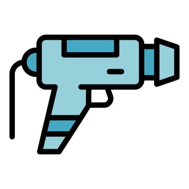 Proje aracı simgesi ana hatları vektörü. Ev yapımı. Matkap rengi düz