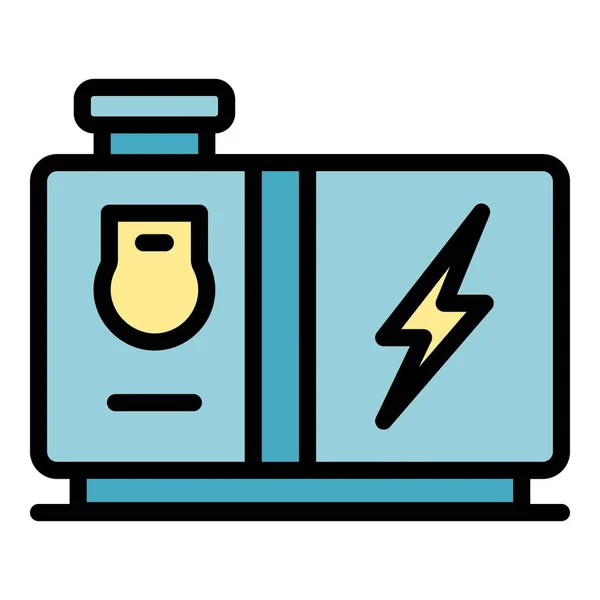 Generator Pipe Icon Outline Vektor Macht Elektrisch Farbe Der Gasmaschine — Stockvektor