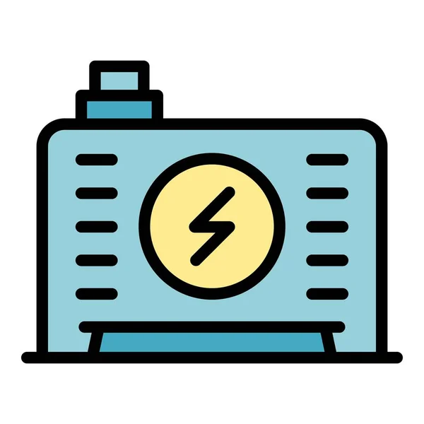 Control Generator Icon Outline Vector Electric Energy Motor Backup Color — Stock Vector