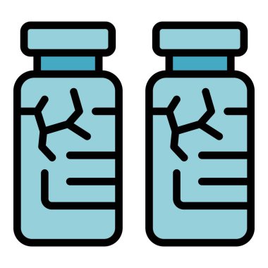 Hatalı şişe içkisi ana hatlı vektör. Kontrol güvenliği. Kırık eletronik renk düzlüğü