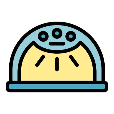 Kozmetik araç simgesi ana hatlı vektör. Polonya sanatı. Manikür stüdyosu rengi düz