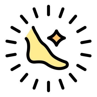 Temiz manikür ayak ikonu taslak vektörü. Tırnak cilası. Güzellik rengi düzdür