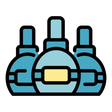 Tırnak spreyi ikon ana hatları vektörü. Polonya sanatı. Manikür stüdyosu rengi düz