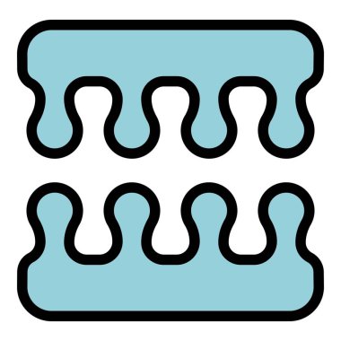 Pedikür sünger aracı simgesi ana hat vektörü. Stüdyo bakımı. Sanat tırnağı rengi düz