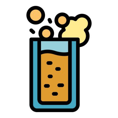 Smoothie cam ikon ana hatları vektörü. Diyet yemek. İlaç yağı rengi düz