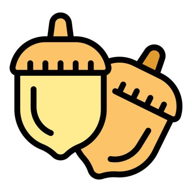 Orman fıstığı ikon ana hatları vektörü. Paleo diyeti. Vejetaryen gıda rengi düz