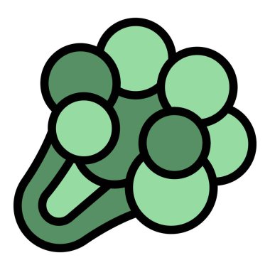 Vejetaryen gıda ikonu ana hatları vektörü. Paleo diyeti. Keto yeme rengi düz