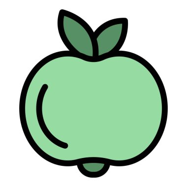 Elma meyve ikonu ana hatları vektörü. Paleo diyeti. Vejetaryen beyazı.