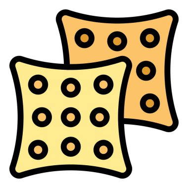 Yıldız krakeri ikonu ana hatları vektörü. Şeker yiyecekler. Tahıl çerezi rengi düz