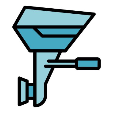 Çelik motorlu tekne ikonu ana hat vektörü. Motor motoru. Balıkçı teknesi rengi