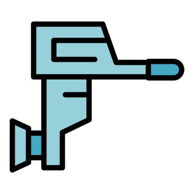 Hızlı motor simgesi taslak vektörünü takip et. Motorlu tekne motoru. Balıkçı okyanus rengi düz