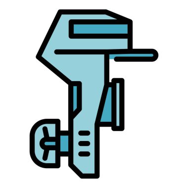 Motor simge taslak vektörü mühendisliği. Tekne motoru. Sanat balıkçılık rengi düz