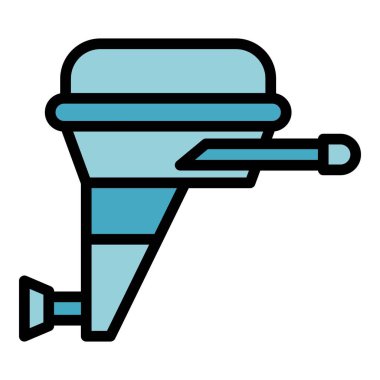 Motorboard simgesi ana hatlı vektörü kullan. Motor motoru. Motorlu tekne turu rengi düz