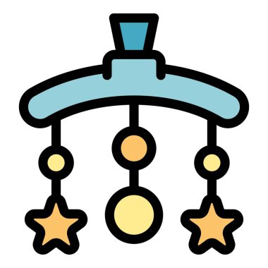 Bebek beşiği oyuncak taslak vektörü. Çocuk bakımı eğitimi. Servis öğretmeni rengi düz