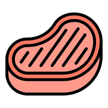 Ürün ikonu ana hatları vektörünü pişir. Domuz eti. Çiğ kuzu rengi düz