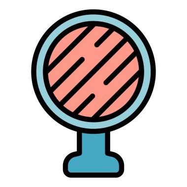 Et tahtası simgesi ana hatları vektörü. Domuz eti. Jambon ham renk düzlüğü