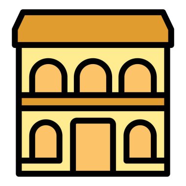 Şehir merkezi ikonu ana hat vektörü. Sanat gezisi. renk düzlüğü