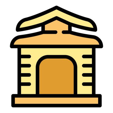 Ulusal gezi ikonu ana hat vektörü. Seyahat kültürü. Turizm haritası rengi düz