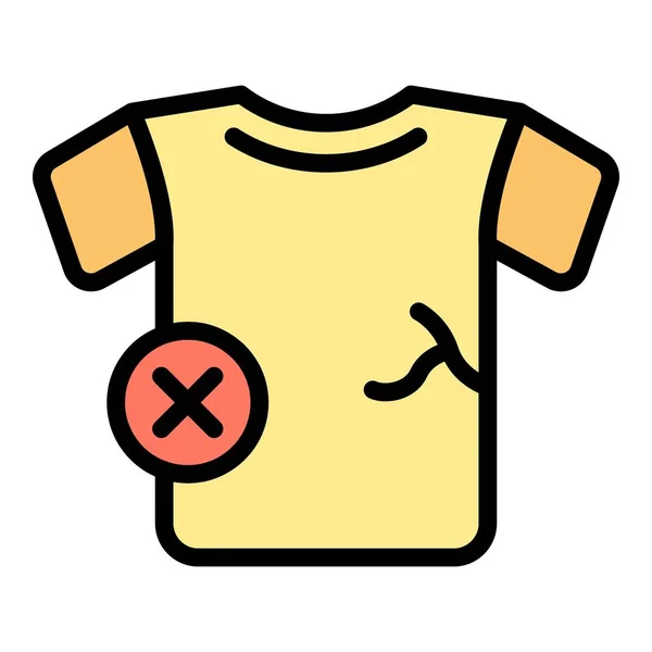 Kusurlu Shirt Ikonu Ana Hatları Vektörü Ürün Kontrolü Kırık Dönüş — Stok Vektör