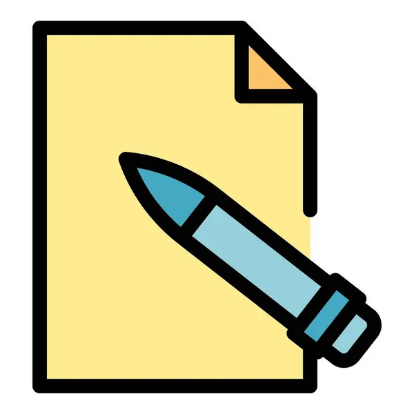 Dessin Crayon Icône Contour Vecteur Stylo Numérique Couleur Stylet Comprimé — Image vectorielle