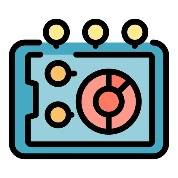 Diät App Kreis Icon Umrissvektor Gegenbewegung Run Programm Farbe Flach — Stockvektor