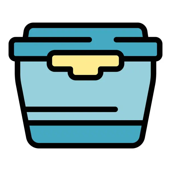 Snack Symbol Umrissvektor Lunchbox Vorhanden Schulkind Farbe Flach — Stockvektor