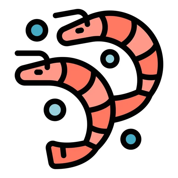 Shrimp Sea Food Symbol Umrissvektor Paläo Diät Keto Badge Farbe — Stockvektor
