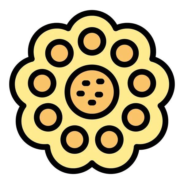 Şeker krakeri ikonu ana hatları vektörü. Yemek bisküvisi. Atıştırmalık kek rengi