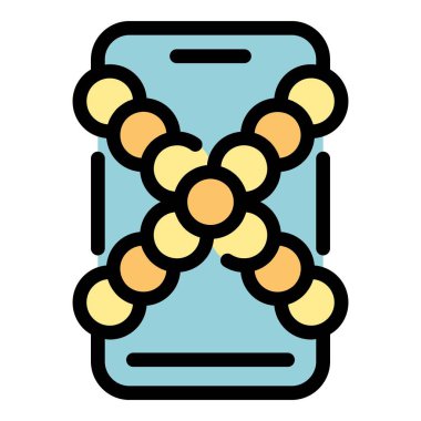 Telefon detoks ikonu ana hatları vektörü. Dijital detoks. Sosyal ortam rengi düz