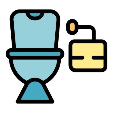 Tuvalet ikonu ana hatları vektörü. WC tuvaleti. Halka açık park rengi