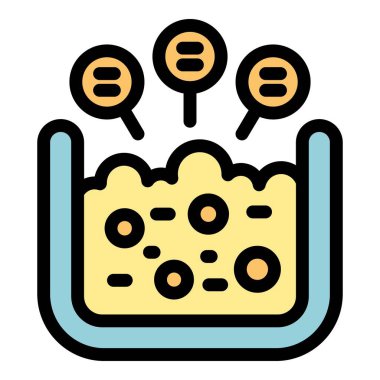 Kimyasal ikon ana hatlarını yeniden kullan. Kağıt israfı. İşlem bitkisi rengi düz