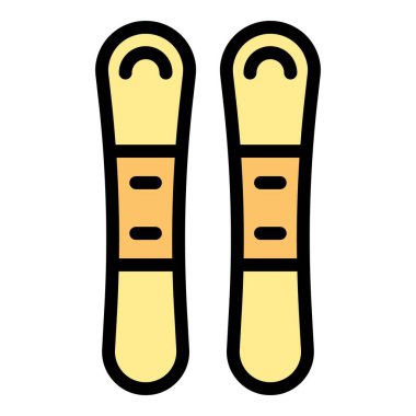 Su kayağı aracı simgesi ana hatlı vektör. Yaz sporu. Dalış tatil rengi düz