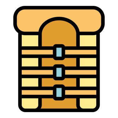 Ekstrem spor ikonu ana hatları vektörü. Rüzgar uçurtması. Yaz plajı rengi düz