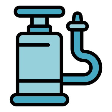 Hava pompası ikonu ana hat vektörü. Aşırı sörfçü. Etkin atlama rengi düz