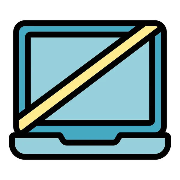 Κανένα Διάνυσμα Περίγραμμα Εικονιδίων Χρήσης Φορητού Υπολογιστή Ψηφιακή Αποτοξίνωση Επίπεδο — Διανυσματικό Αρχείο