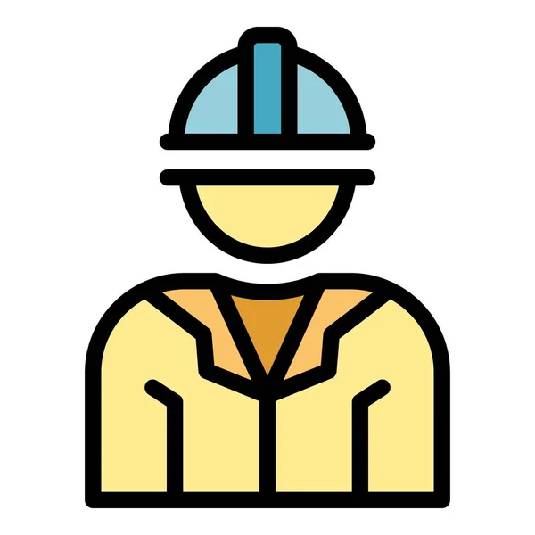 Construction Worker Icon Outline Vector Grant Money Debt Federal Color — Stock Vector