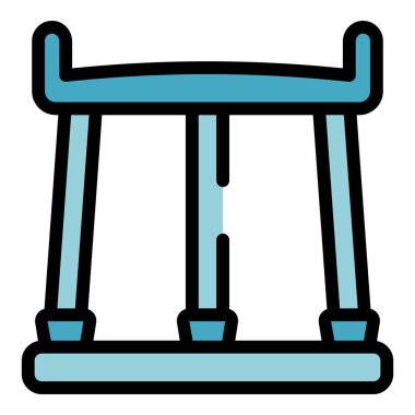 Uçurtma uçuran uç ikon ana hat vektörü. Uçurtma rüzgarı. Erkek sörfçü rengi düz