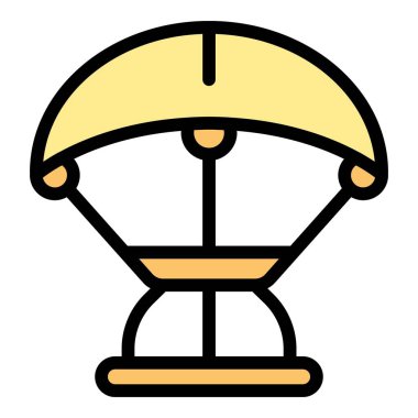 Uçurtma ikonu dış hat vektörü. Uçurtma tahtası. Rüzgar sporu rengi düz