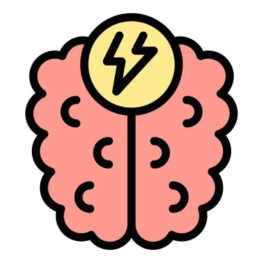 Beyin fırtınası ikon anahat vektörü. İş fikri. İşçi rengi düz