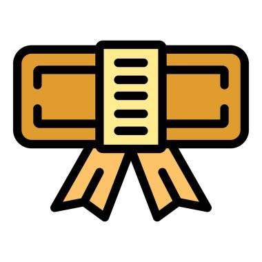 Amblem çalışma ikonu ana hatları vektörü. Eğitim kursu. Sınıf atölye rengi düz