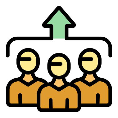 Nüfus simgesi ana hatlarını büyüt. Takım trendi. Sosyal veri rengi düz