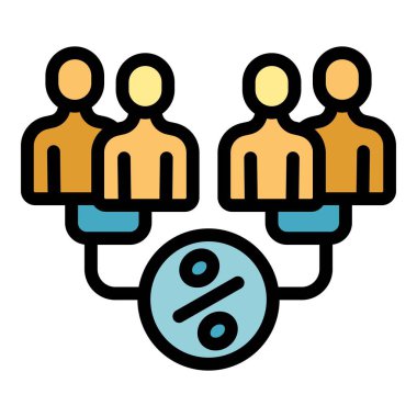 Yaşlı ekonomik denge ikonu ana hatları vektörü. Takım müşterisi. Grafik artırımı renk düzlüğü