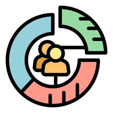 Nüfus grafiği taslak vektörü. İnsan takımı. Yetişkin ok rengi düz