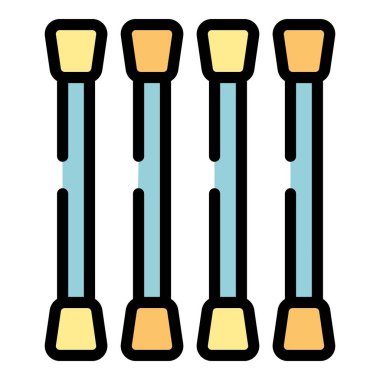 Makyaj çubuğu ana hatları vektörü. Rod bakımı. Dna seçimi rengi düz