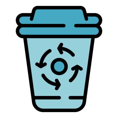 Temizleme çubuğu simgesi ana hatları vektörünü geri dönüştür. Pamuk kulak. Tahta bireysel renk düzlüğü