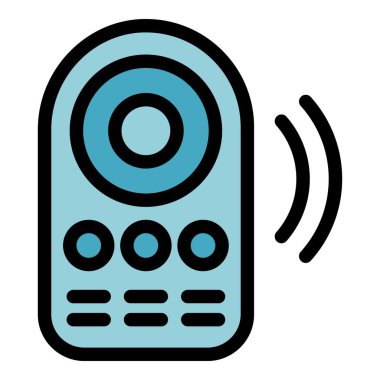 Uzaktan kumanda simgesi dış hat vektörü. İnternet oyunu. Akıllı monitör rengi düz