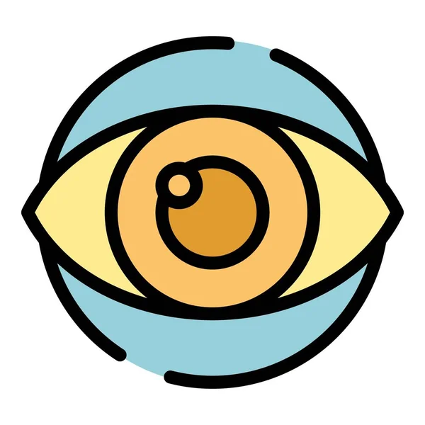 Umrissvektor Des Augenpflege Symbols Ideenstartup Kreative Farbe Flach Finanzieren — Stockvektor