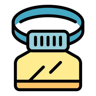 Maske simgesi ana hatlarını koru. Okul güvenliği. Çalışma sınıfı rengi düz