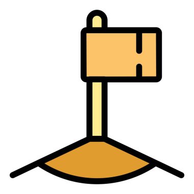 Köşedeki bayrak simgesi ana hat vektörü. Antrenman takımı. Futbol sporu rengi düz